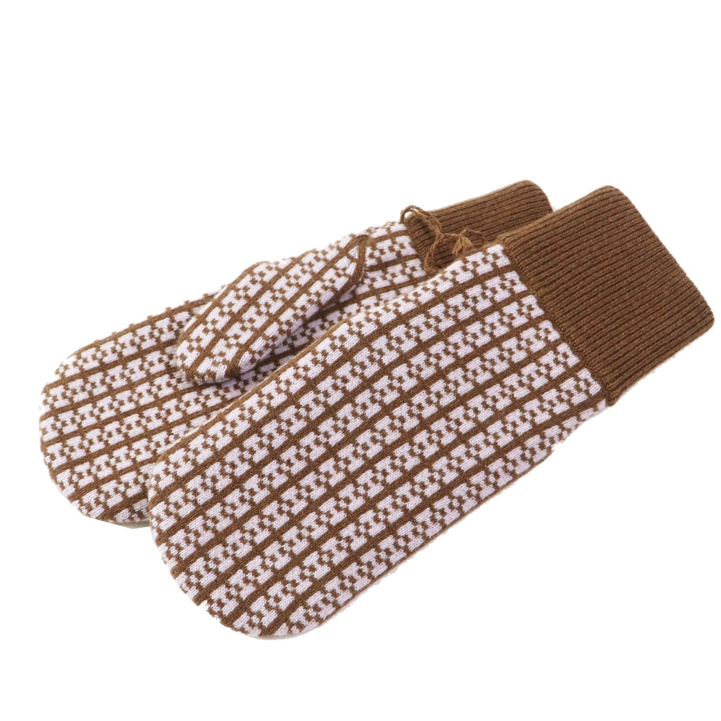 HERMES gloves cashmere Brown pink Hope M
