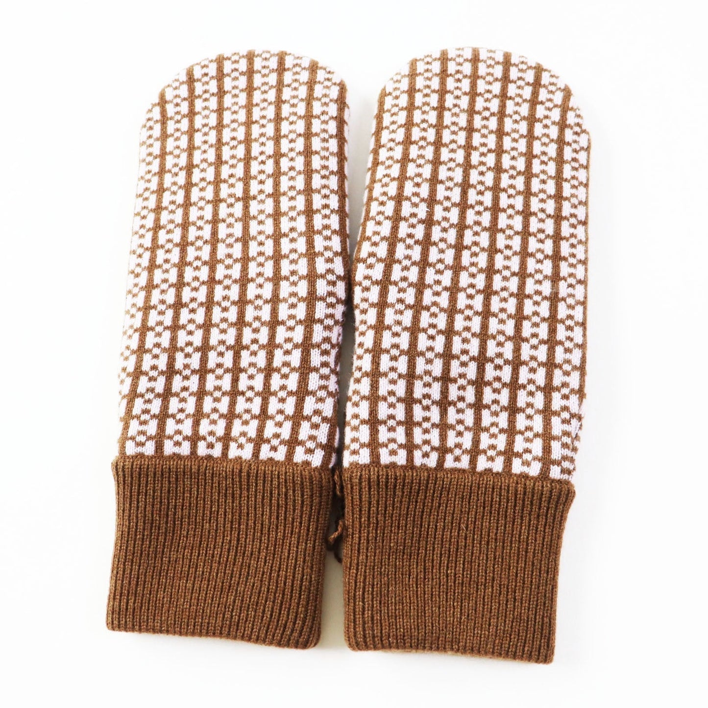HERMES gloves cashmere Brown pink Hope M