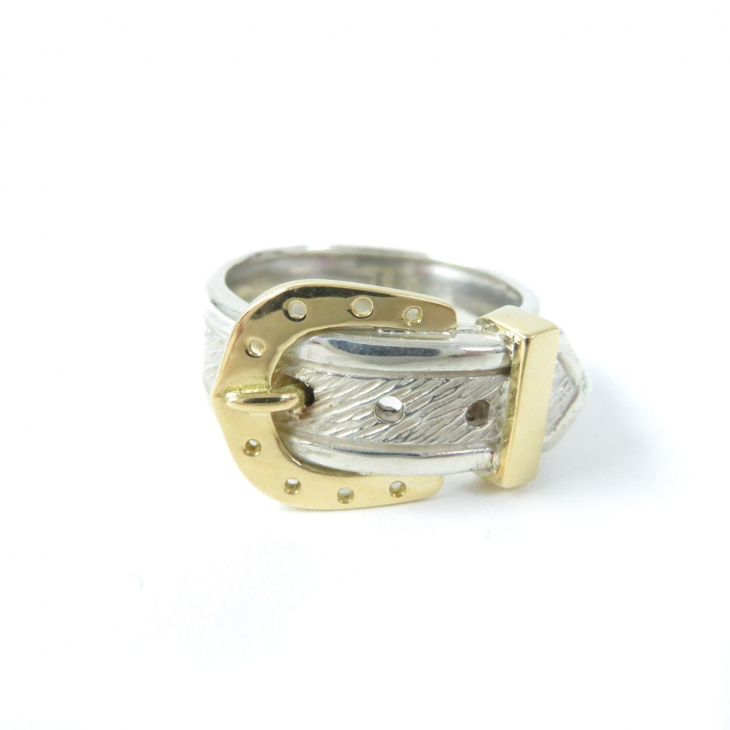 HERMES Ring Main:SV925 , Main:750 Silver gold Horseshoe Combi Ring Women Used