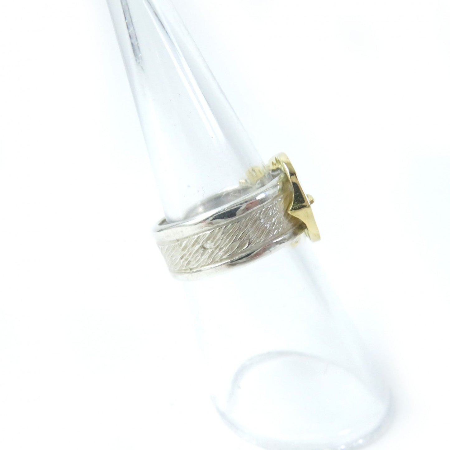 HERMES Ring Main:SV925 , Main:750 Silver gold Horseshoe Combi Ring Women Used