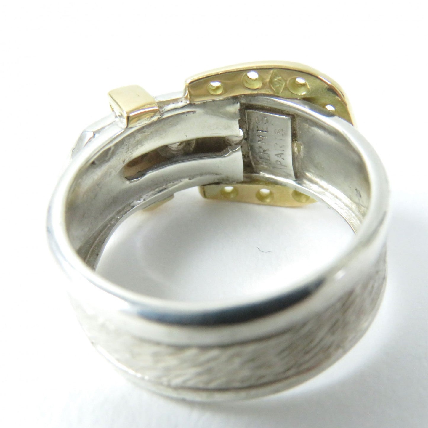 HERMES Ring Main:SV925 , Main:750 Silver gold Horseshoe Combi Ring Women Used