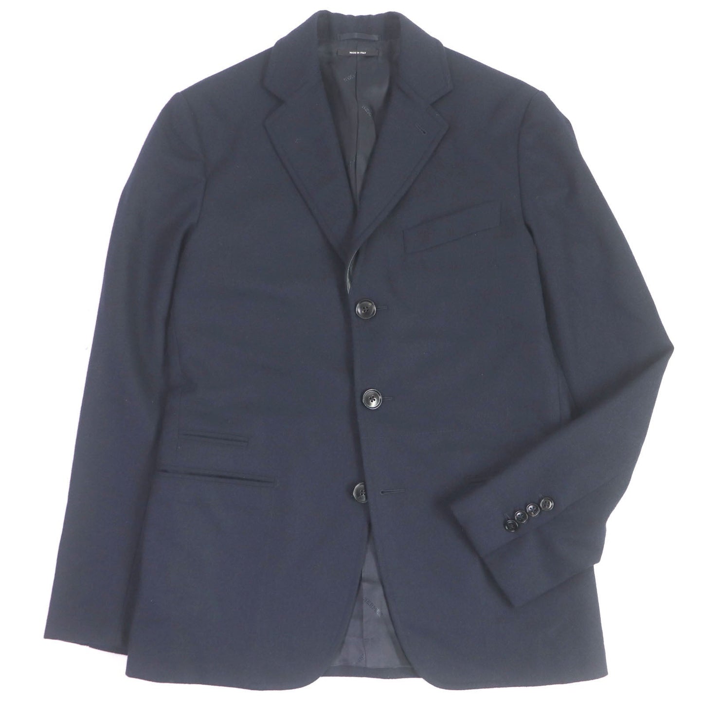 HERMES tailored jacket Outer: 100% wool, Lining: 100% cupra, Part: 100% cotton, Part: Lamb leather Navy mens 44 Used