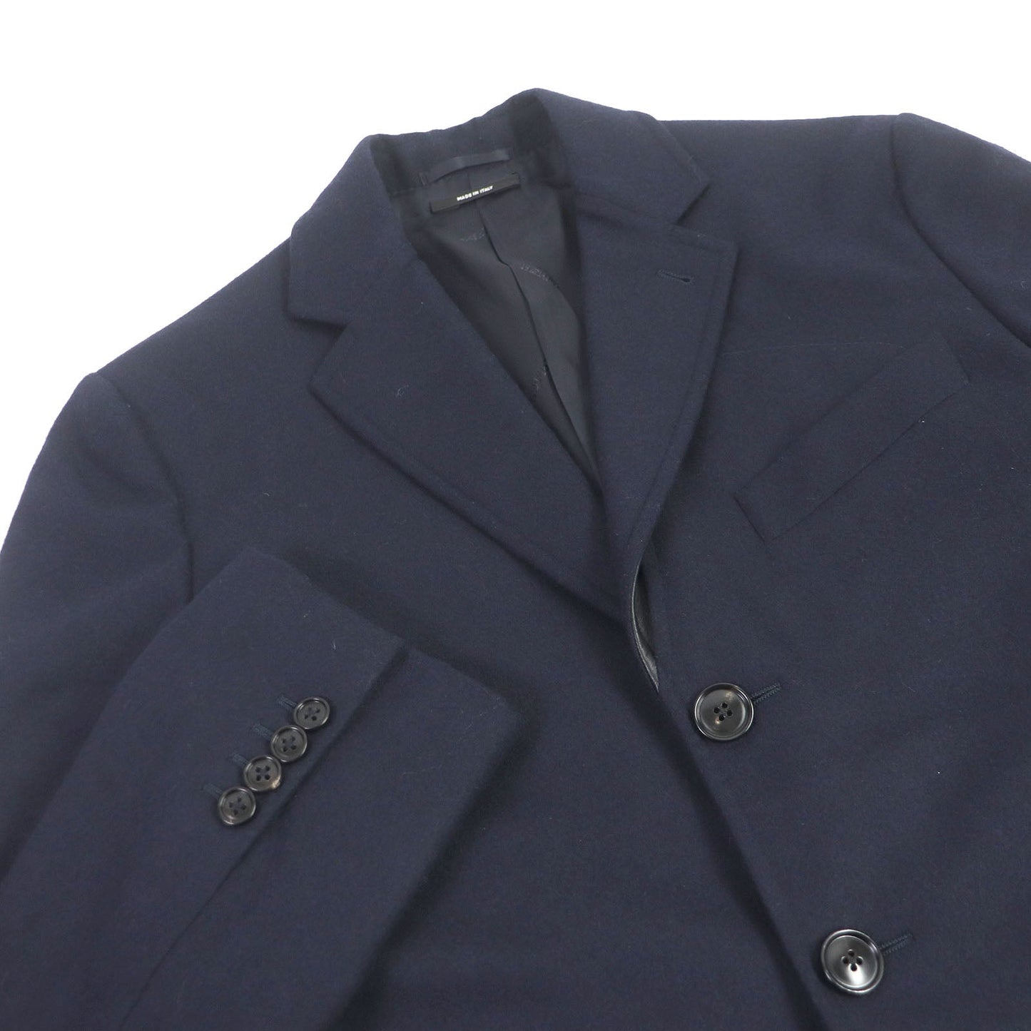HERMES tailored jacket Outer: 100% wool, Lining: 100% cupra, Part: 100% cotton, Part: Lamb leather Navy mens 44 Used