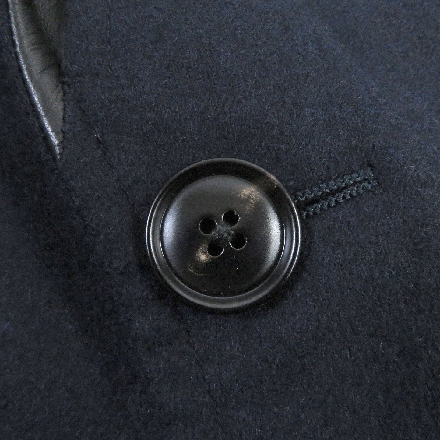 HERMES tailored jacket Outer: 100% wool, Lining: 100% cupra, Part: 100% cotton, Part: Lamb leather Navy mens 44 Used