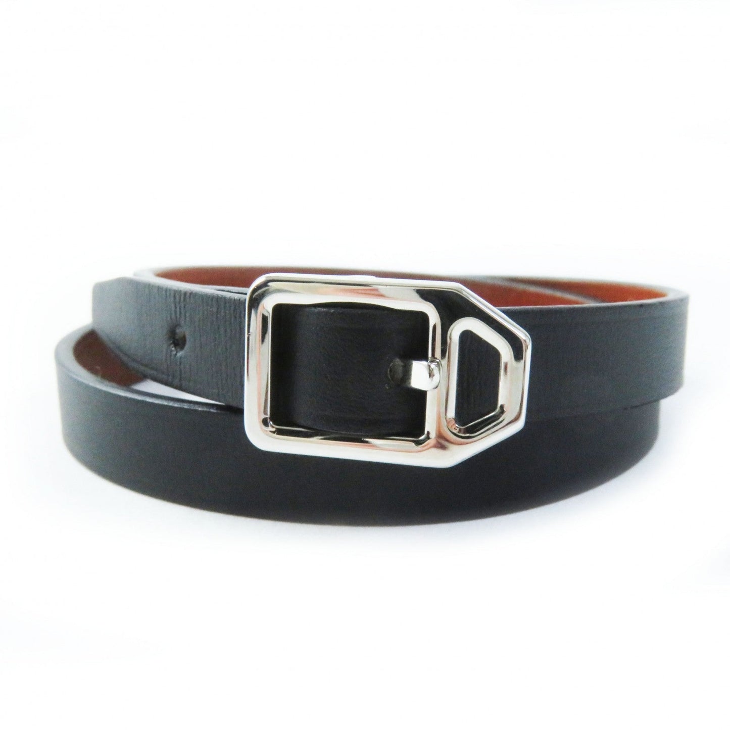 HERMES bracelet leather Black brown