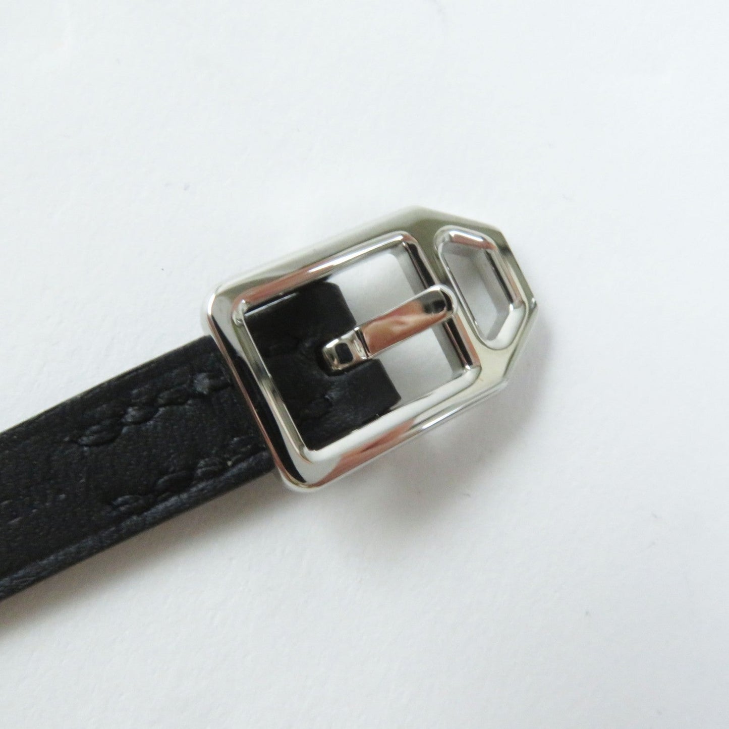 HERMES bracelet leather Black brown