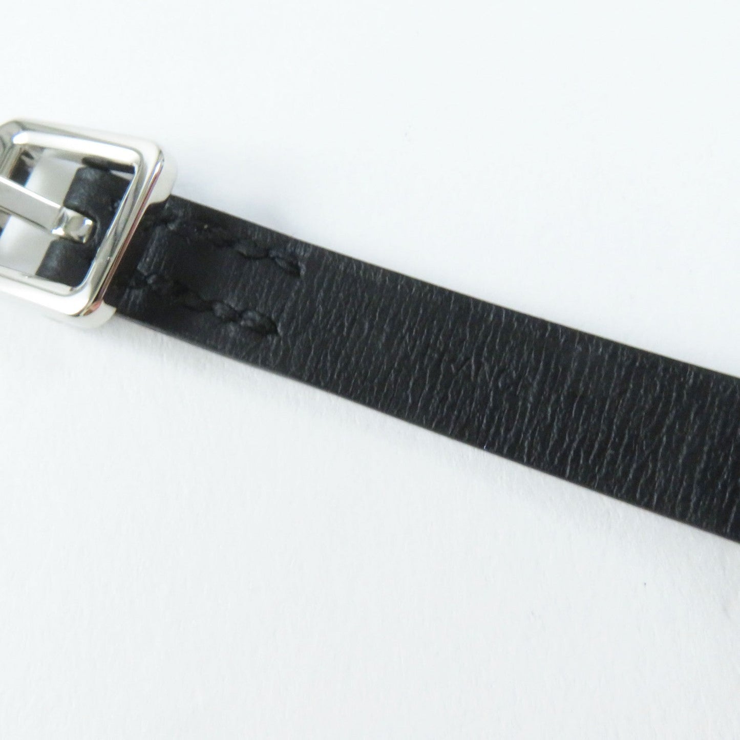 HERMES bracelet leather Black brown