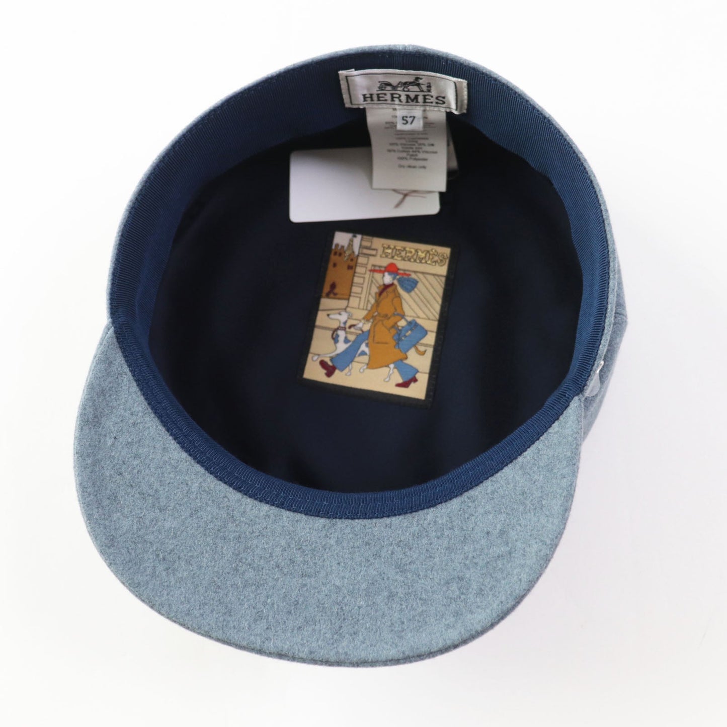 HERMES Casquette cashmere blue Dauville 57