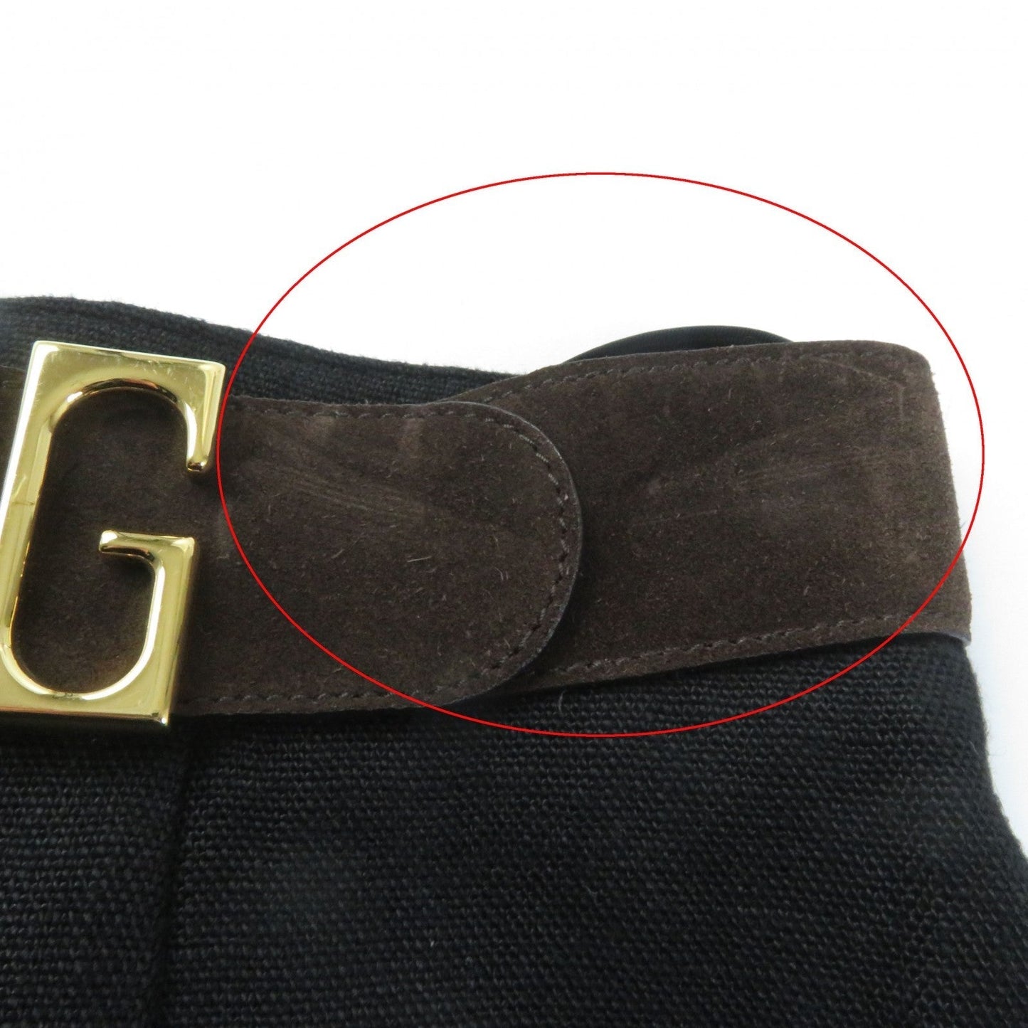 GUCCI Pleated skirt 511243 linen Black brown 40