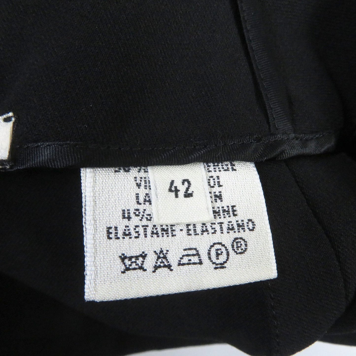 HERMES Tight Skirt Virgin wool black 42