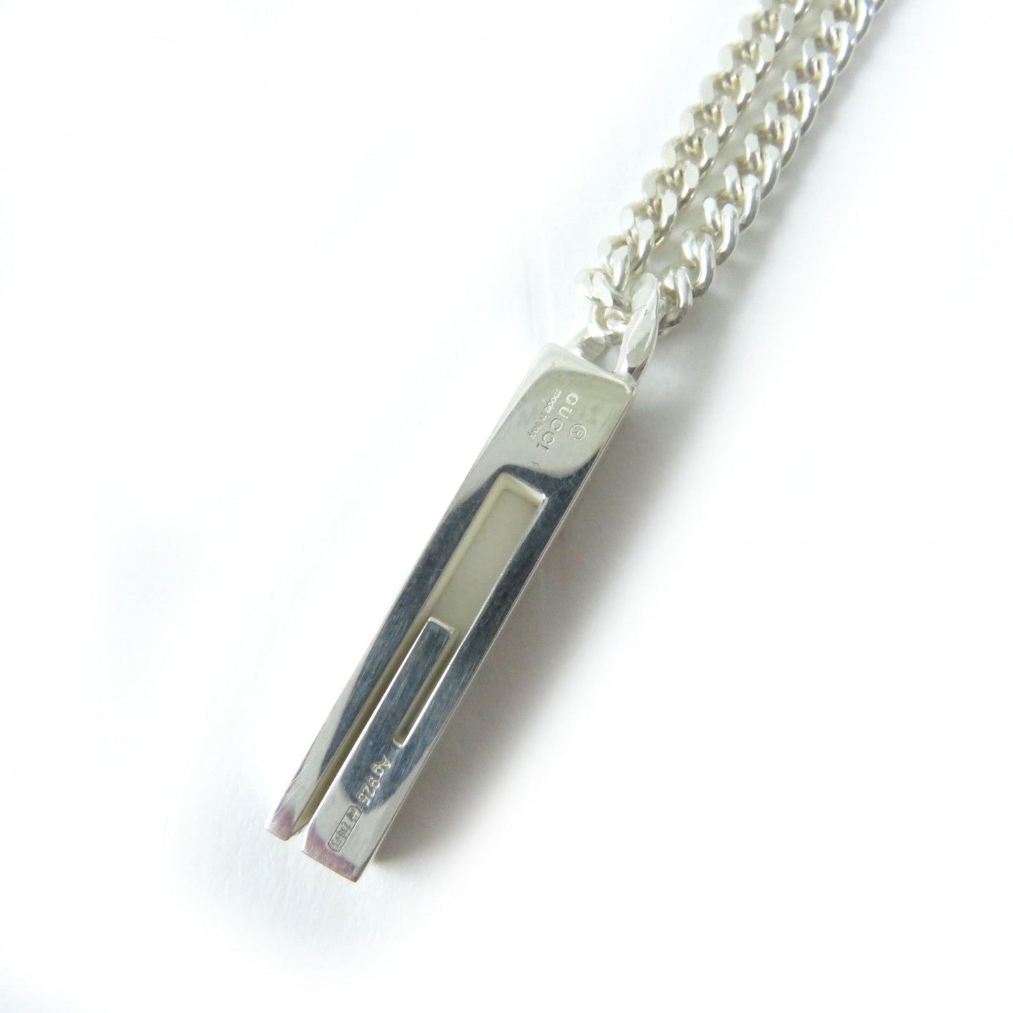 GUCCI Necklace AG925 Silver G motif cut out