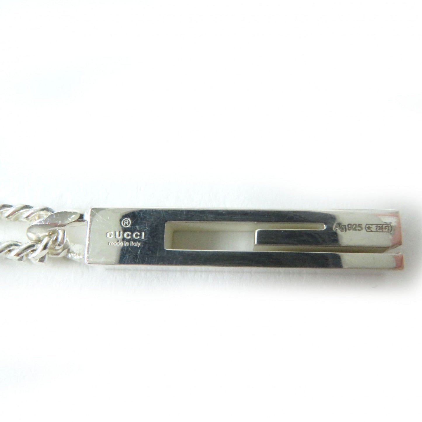 GUCCI Necklace AG925 Silver G motif cut out