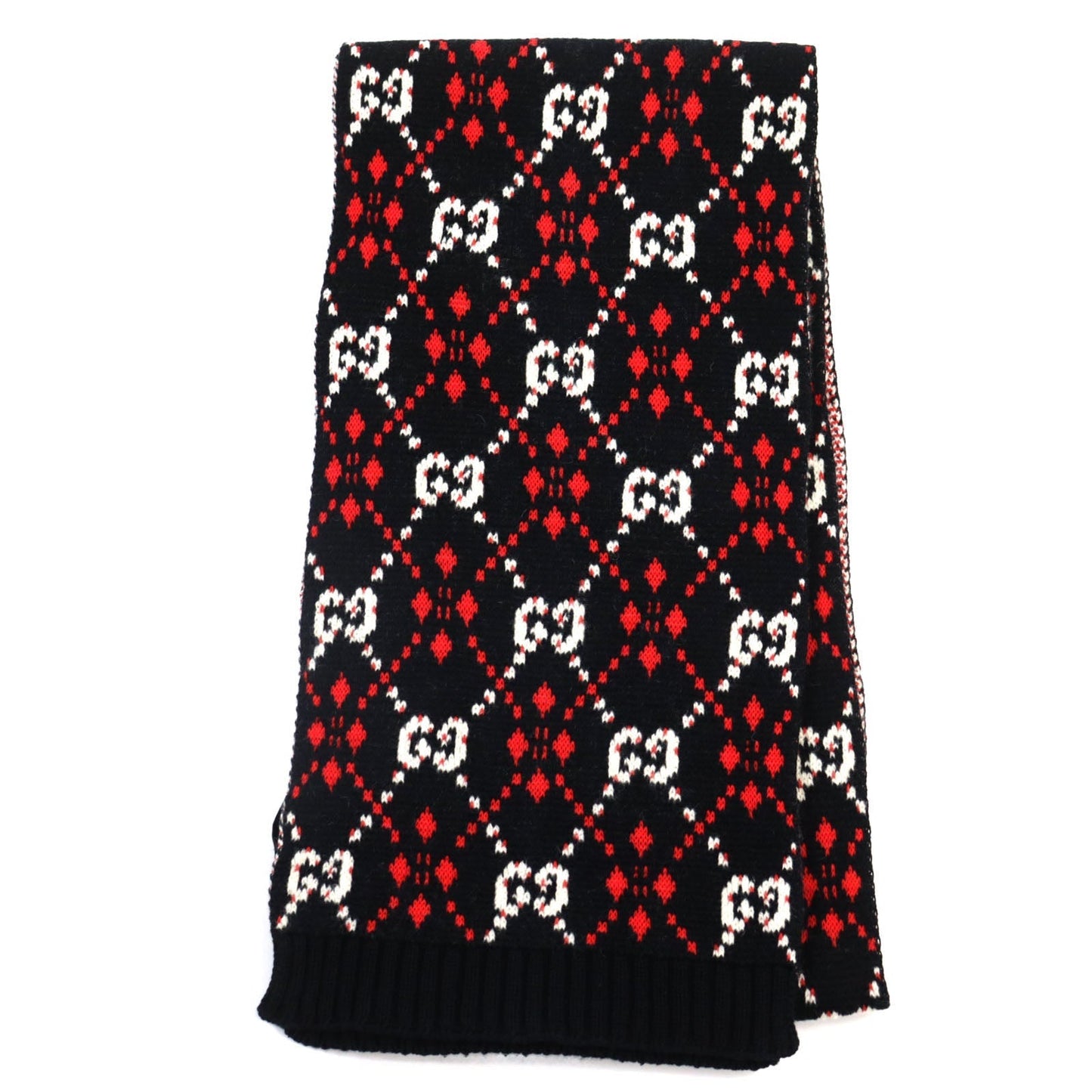 GUCCI Scarf Main: 64% cotton, Main: 36% wool Black type mens Used