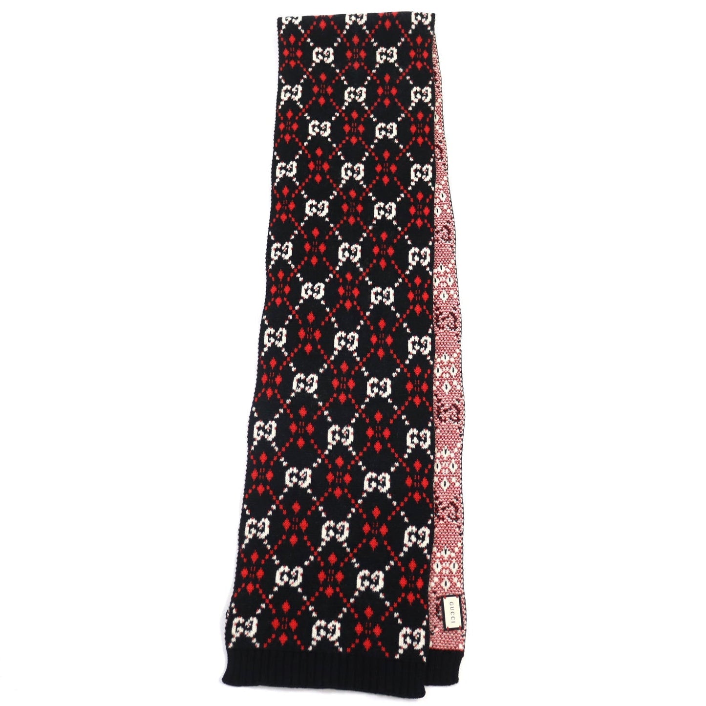 GUCCI Scarf Main: 64% cotton, Main: 36% wool Black type mens Used