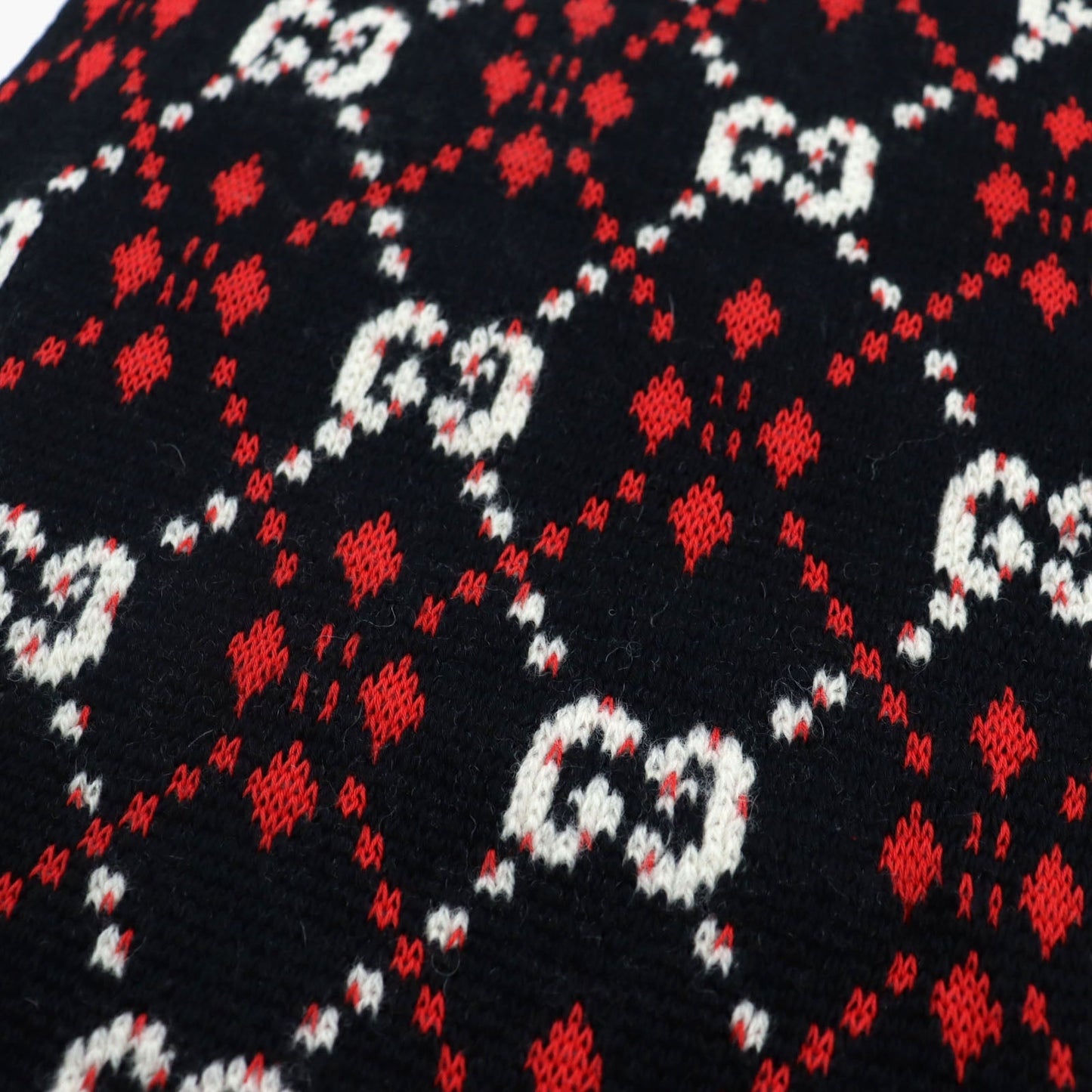 GUCCI Scarf Main: 64% cotton, Main: 36% wool Black type mens Used
