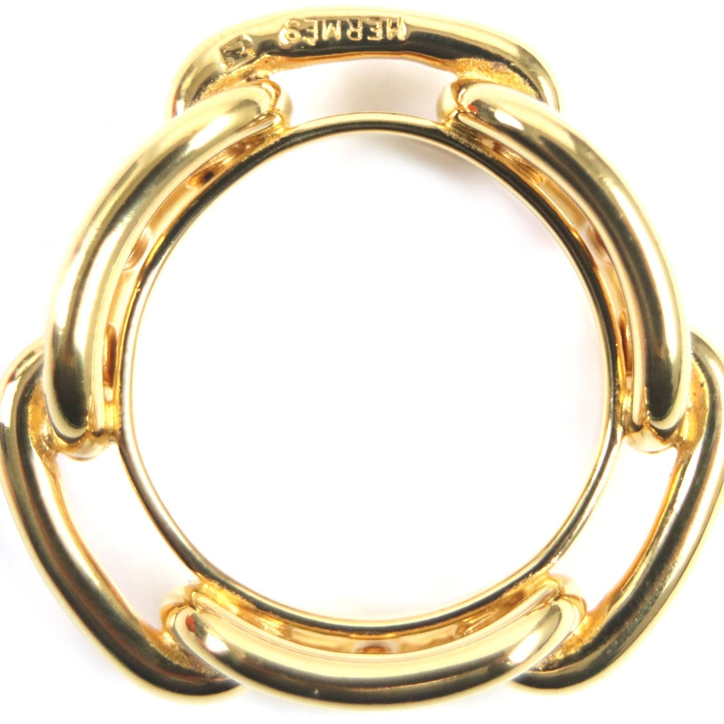HERMES Scarf ring ― gold Lugate Chene Dunkle