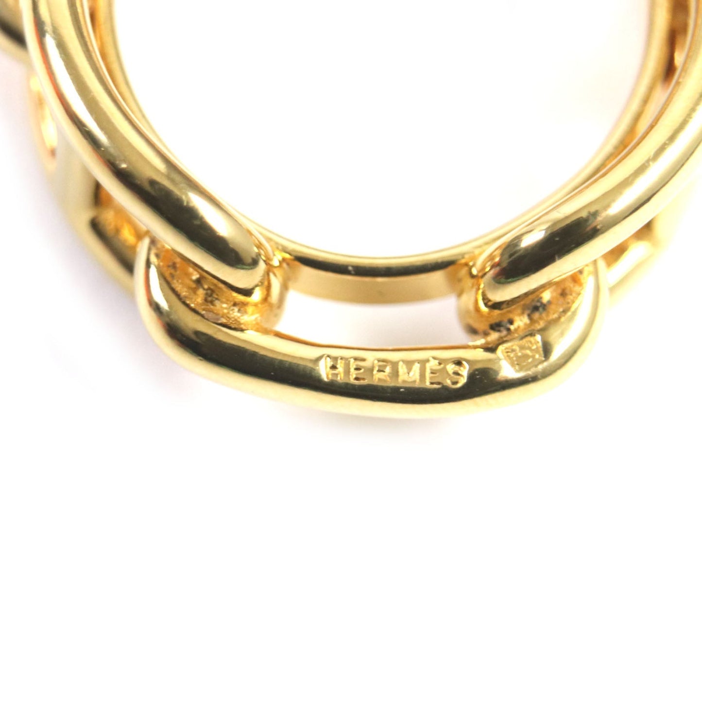 HERMES Scarf ring ― gold Lugate Chene Dunkle