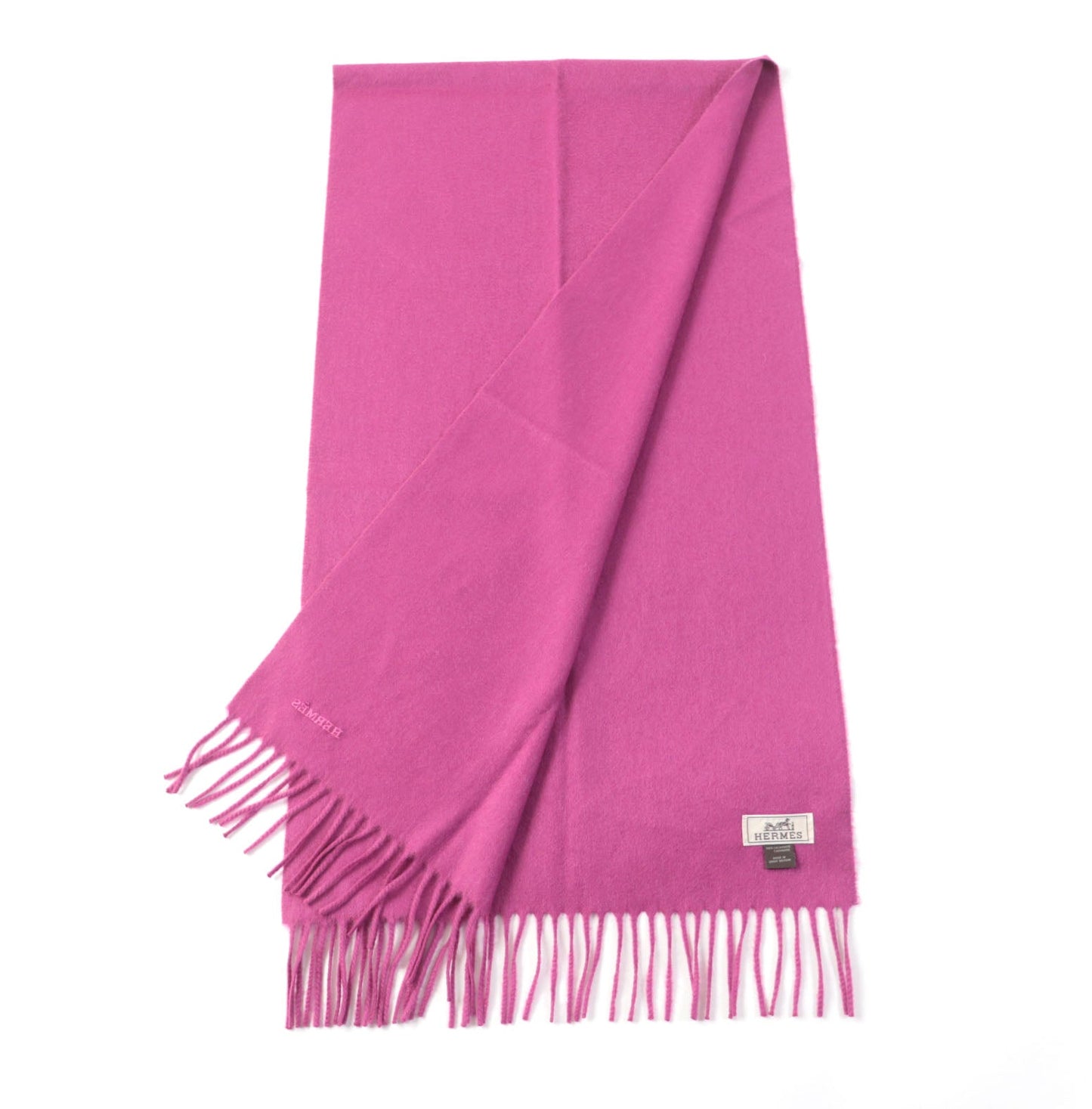 HERMES Scarf Main: 100% cashmere pink Women Used