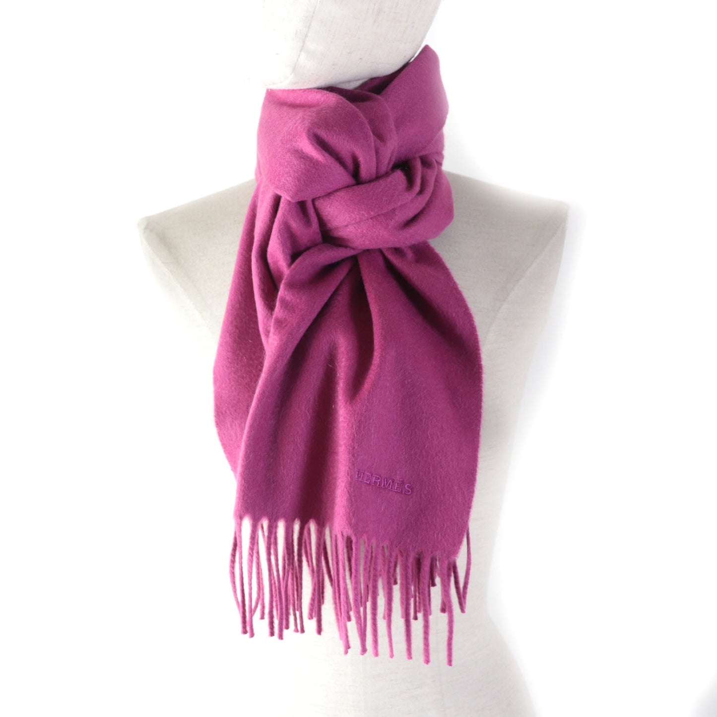 HERMES Scarf Main: 100% cashmere pink Women Used
