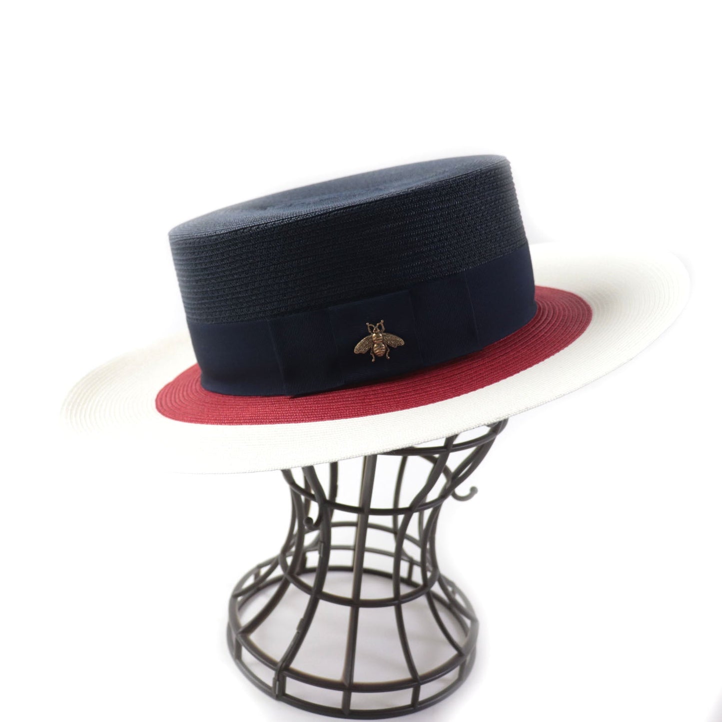 GUCCI hat 454667 polyester Tricolor PAPIER WIDE BRIM HAT
