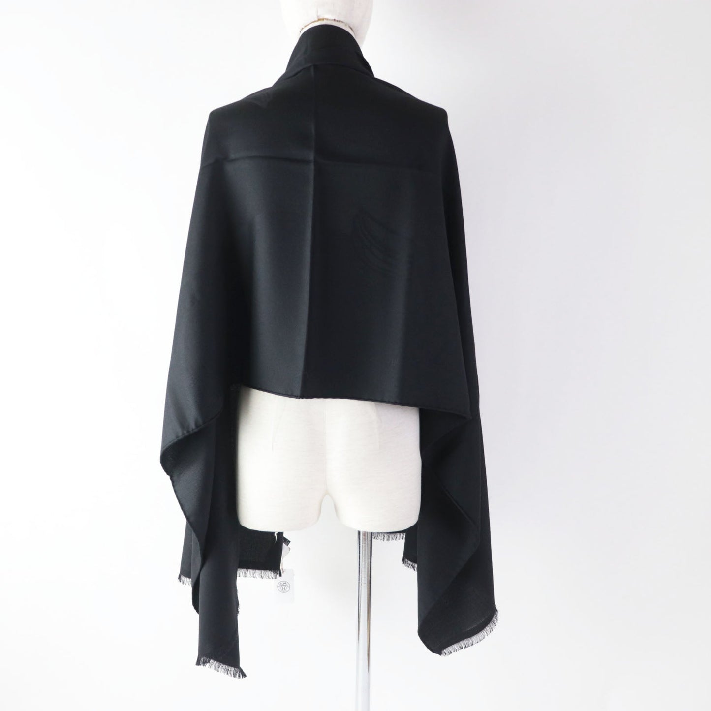 HERMES shawl cashmere black Cheval a la Couverture Rectangle Horse Blanket