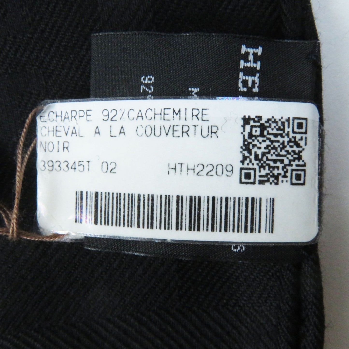 HERMES shawl cashmere black Cheval a la Couverture Rectangle Horse Blanket