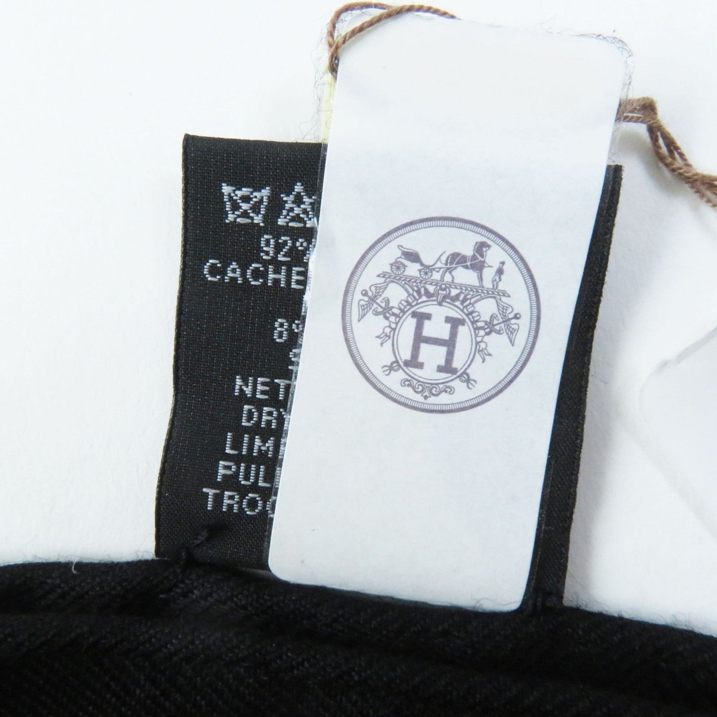 HERMES shawl cashmere black Cheval a la Couverture Rectangle Horse Blanket