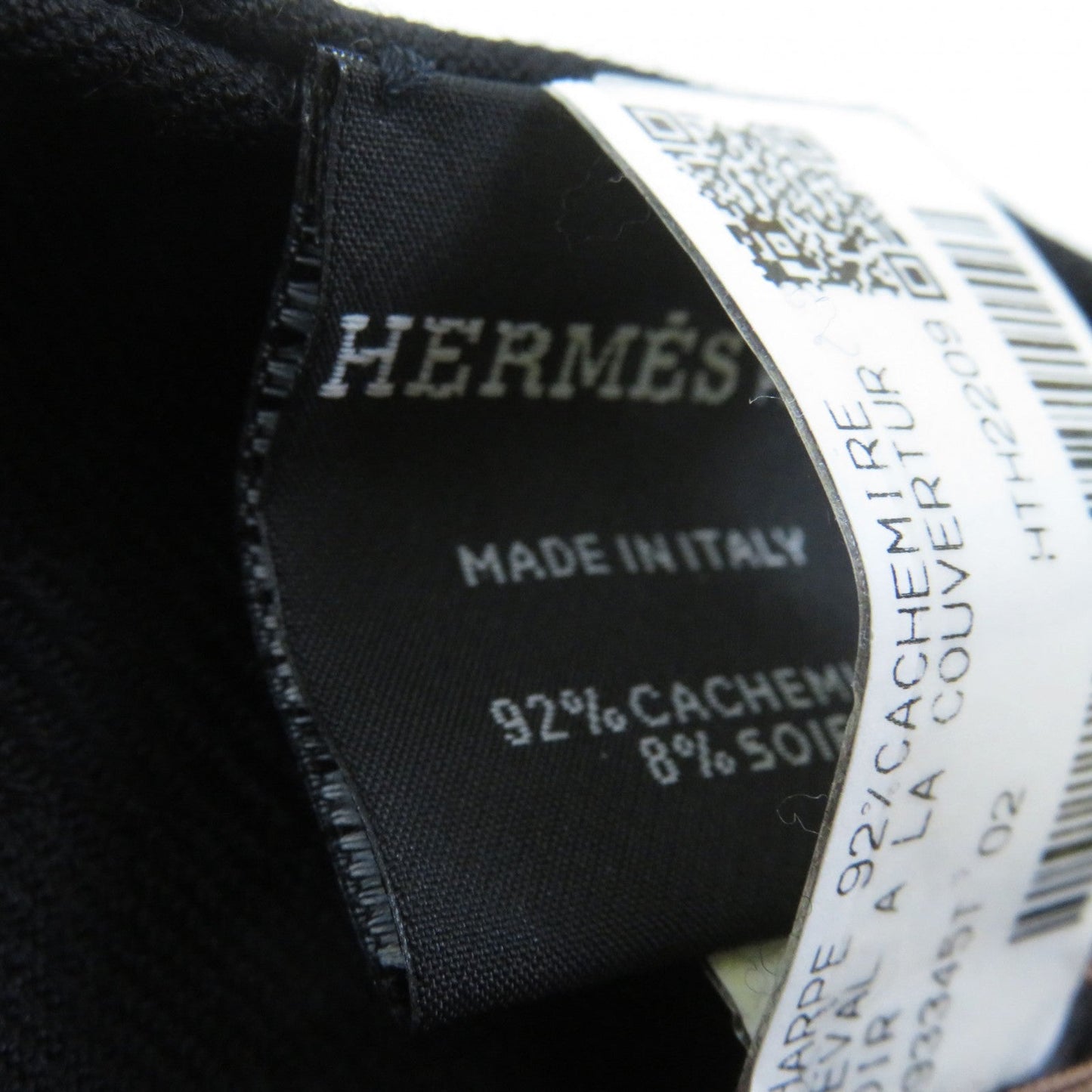 HERMES shawl cashmere black Cheval a la Couverture Rectangle Horse Blanket