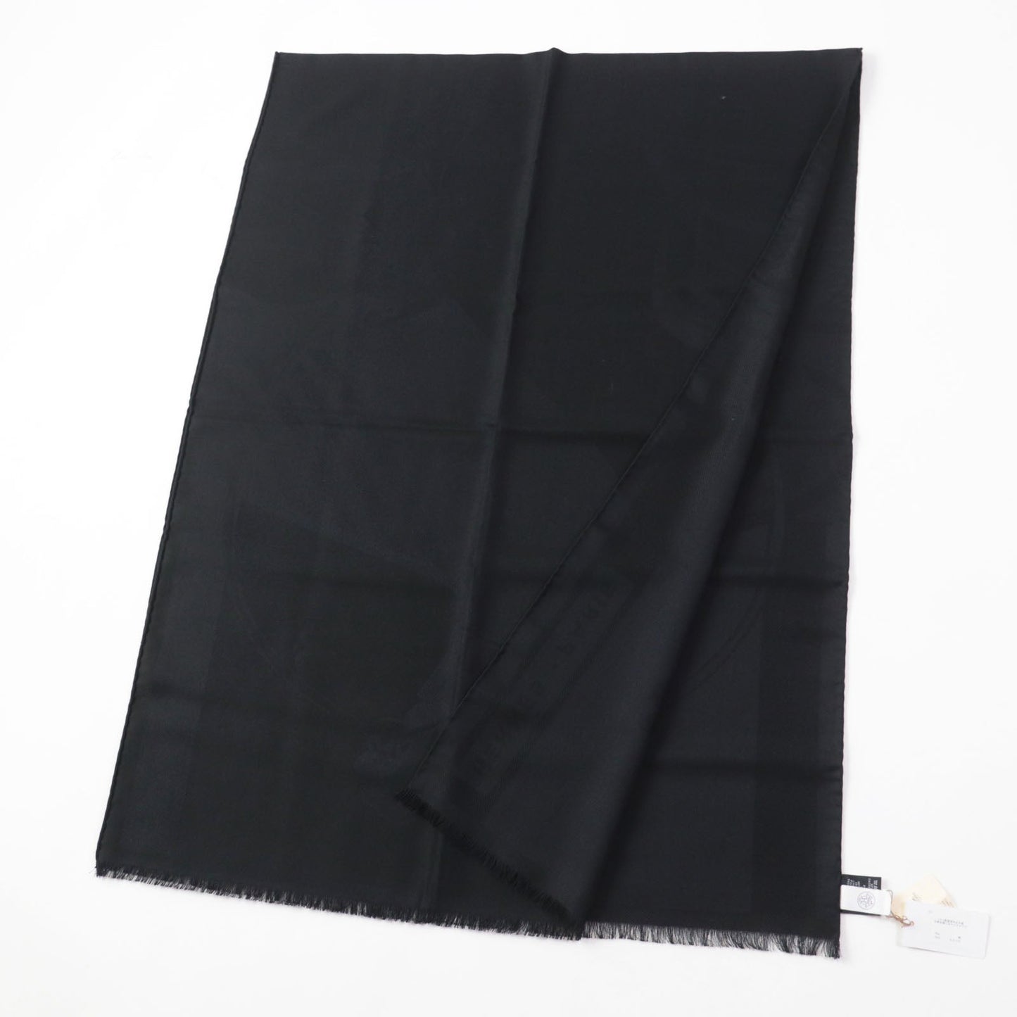 HERMES shawl cashmere black Cheval a la Couverture Rectangle Horse Blanket