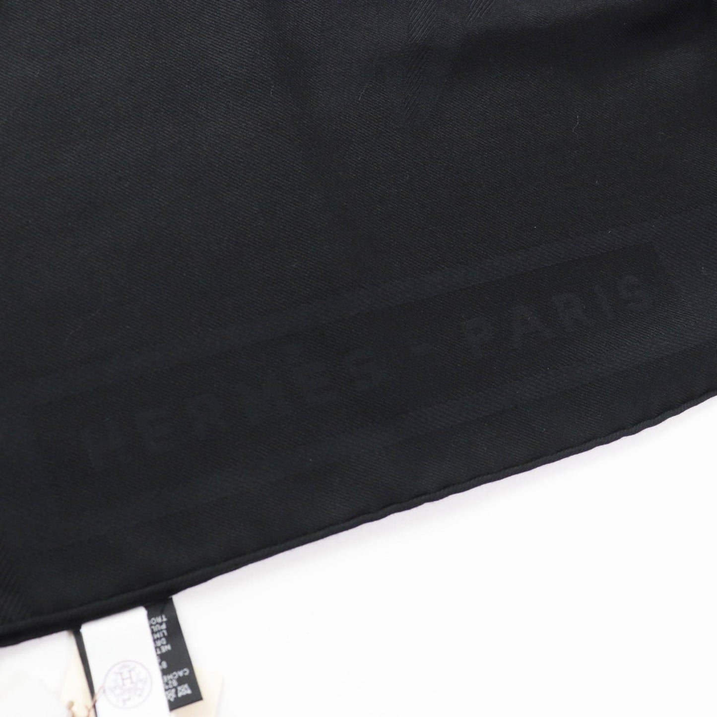 HERMES shawl cashmere black Cheval a la Couverture Rectangle Horse Blanket
