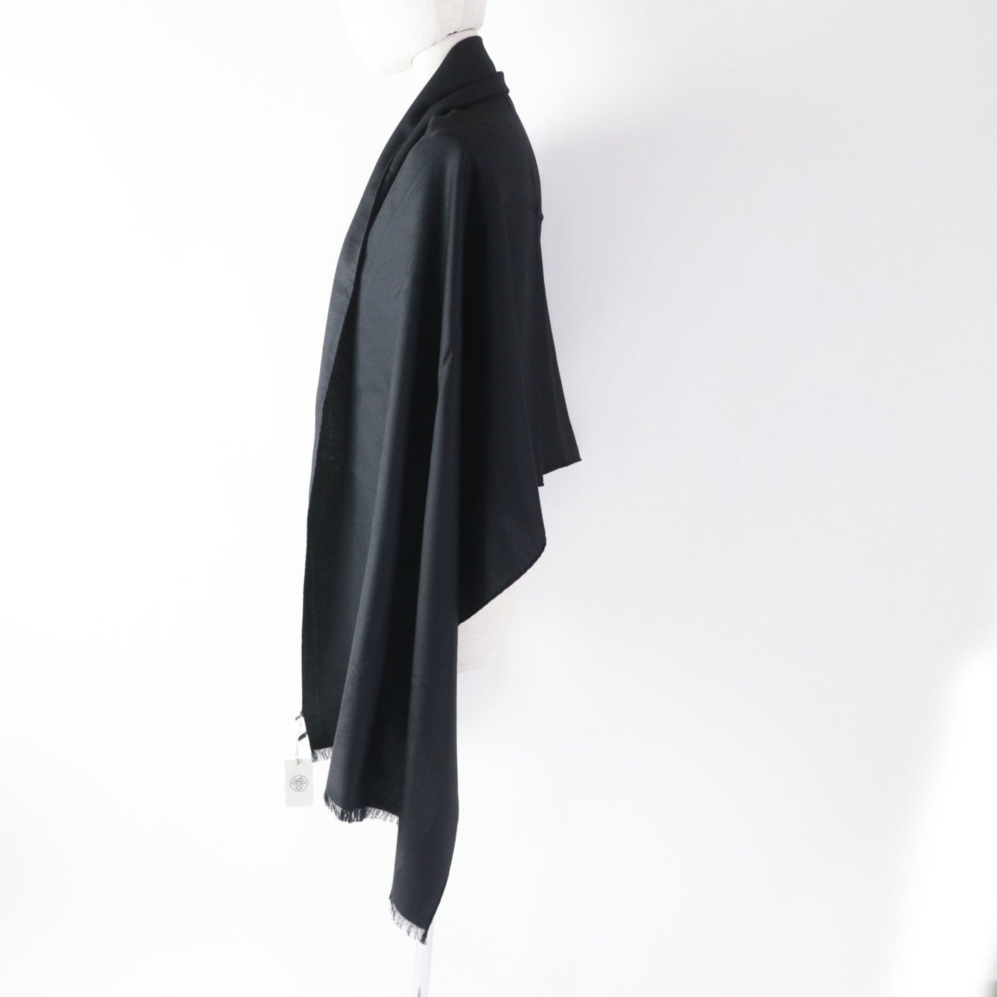 HERMES shawl cashmere black Cheval a la Couverture Rectangle Horse Blanket