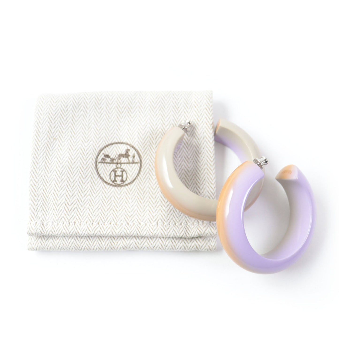 HERMES Pierce Lakkawood Lila Stand Earrings Fusion PM