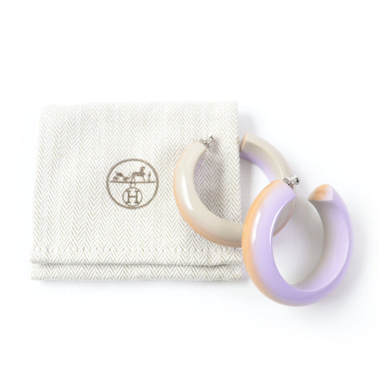 HERMES Pierce Lakkawood Lila Stand Earrings Fusion PM
