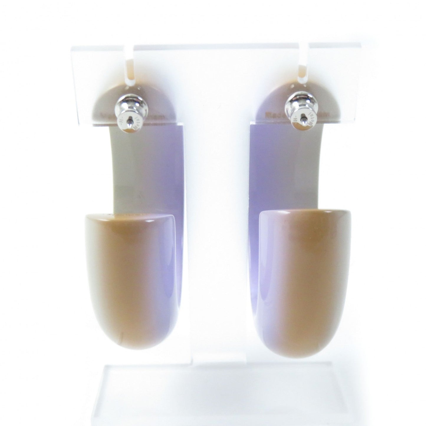 HERMES Pierce Lakkawood Lila Stand Earrings Fusion PM