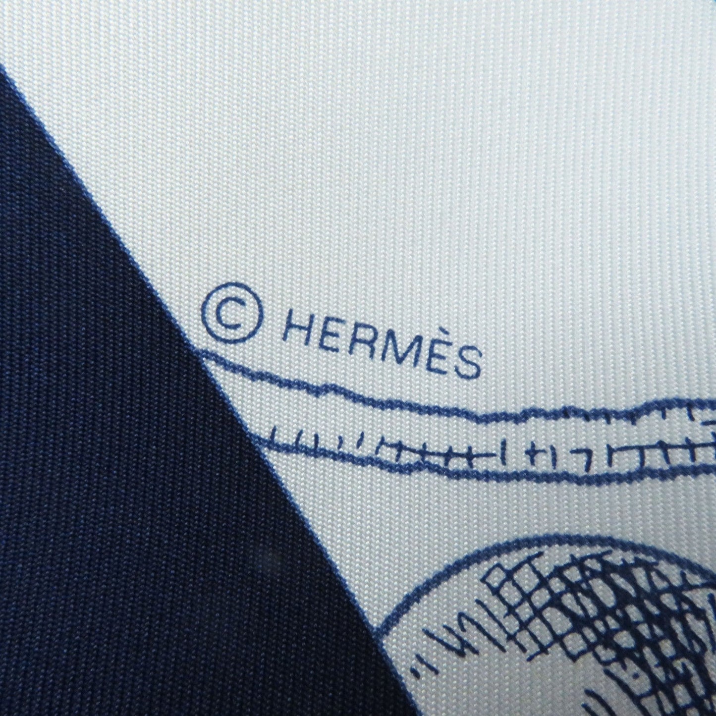 HERMES scarf Main: 100% silk HG/MARINE/BLANCO/OR The Art of Rulership Carre90 Women Used