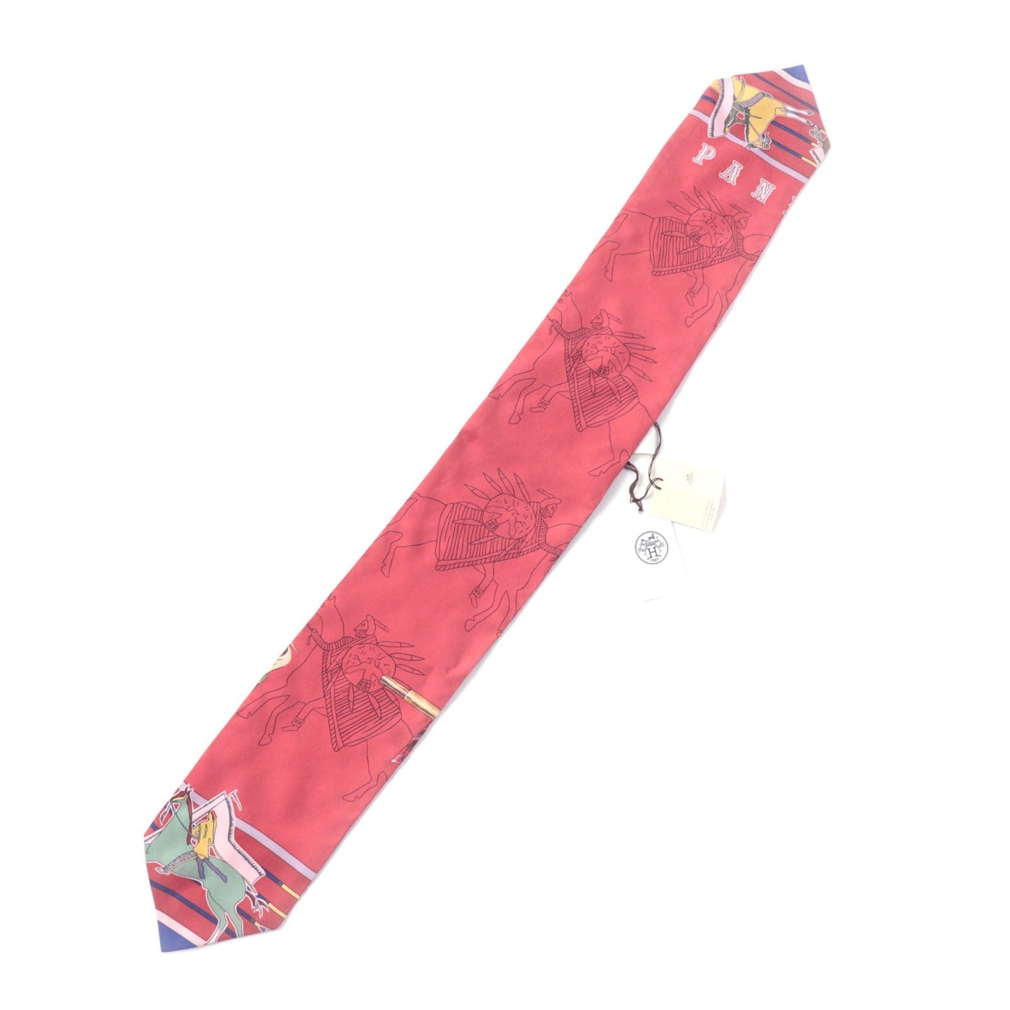 HERMES scarf Main: 100% silk MULTICO/ROUGE PANI LA SHAR PAWNEE Pawny Chief Twill up Women Used