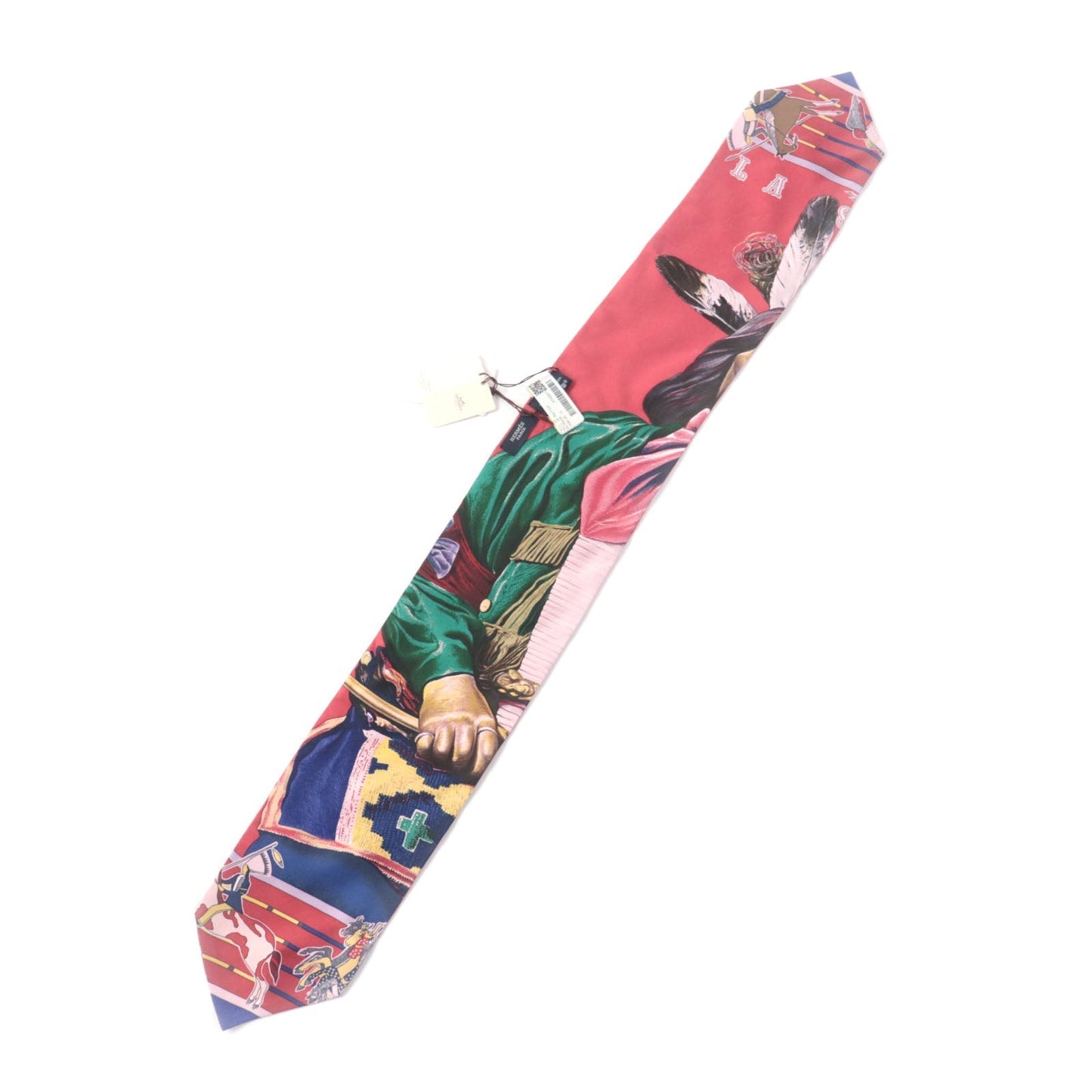 HERMES scarf Main: 100% silk MULTICO/ROUGE PANI LA SHAR PAWNEE Pawny Chief Twill up Women Used