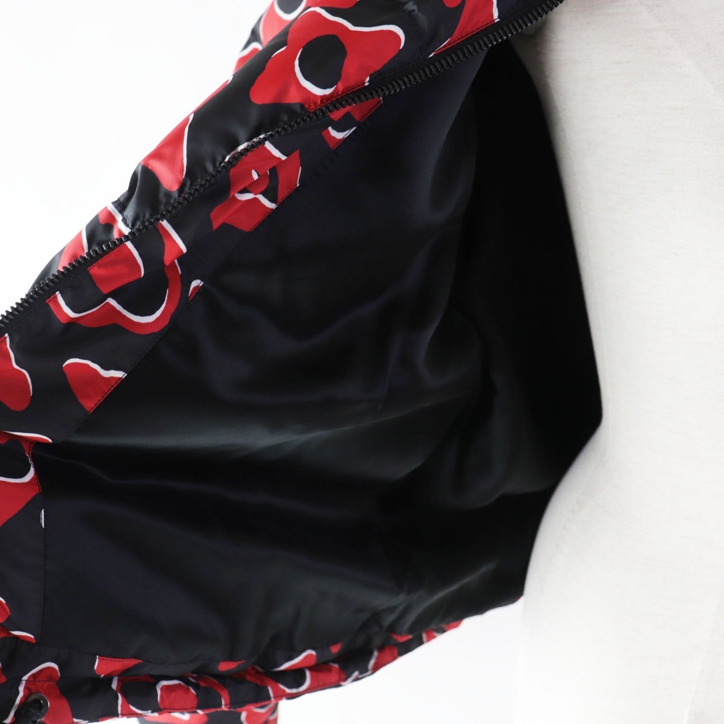 LOUIS VUITTON Down jacket polyester Red black Tufted monogram 38