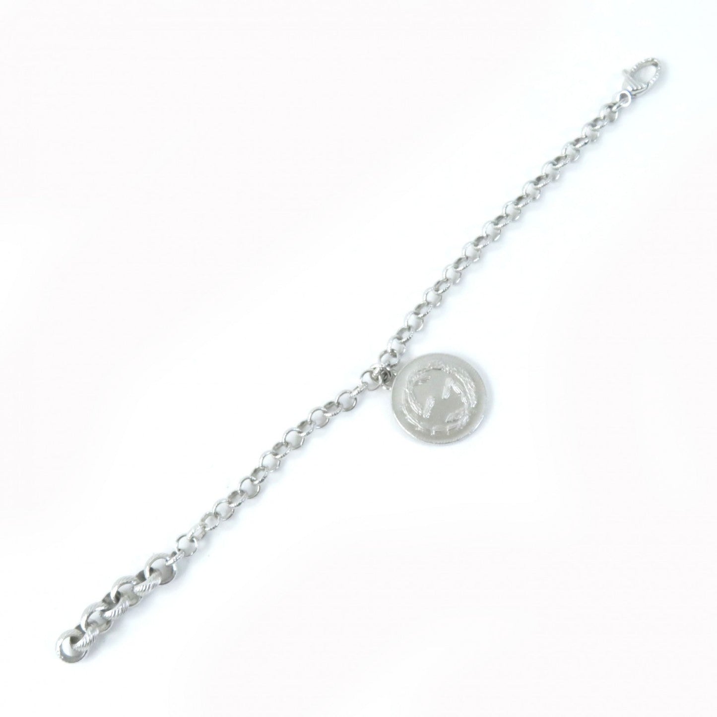 GUCCI bracelet 433499 AG925 Silver Interlocking G BEE Coin 18