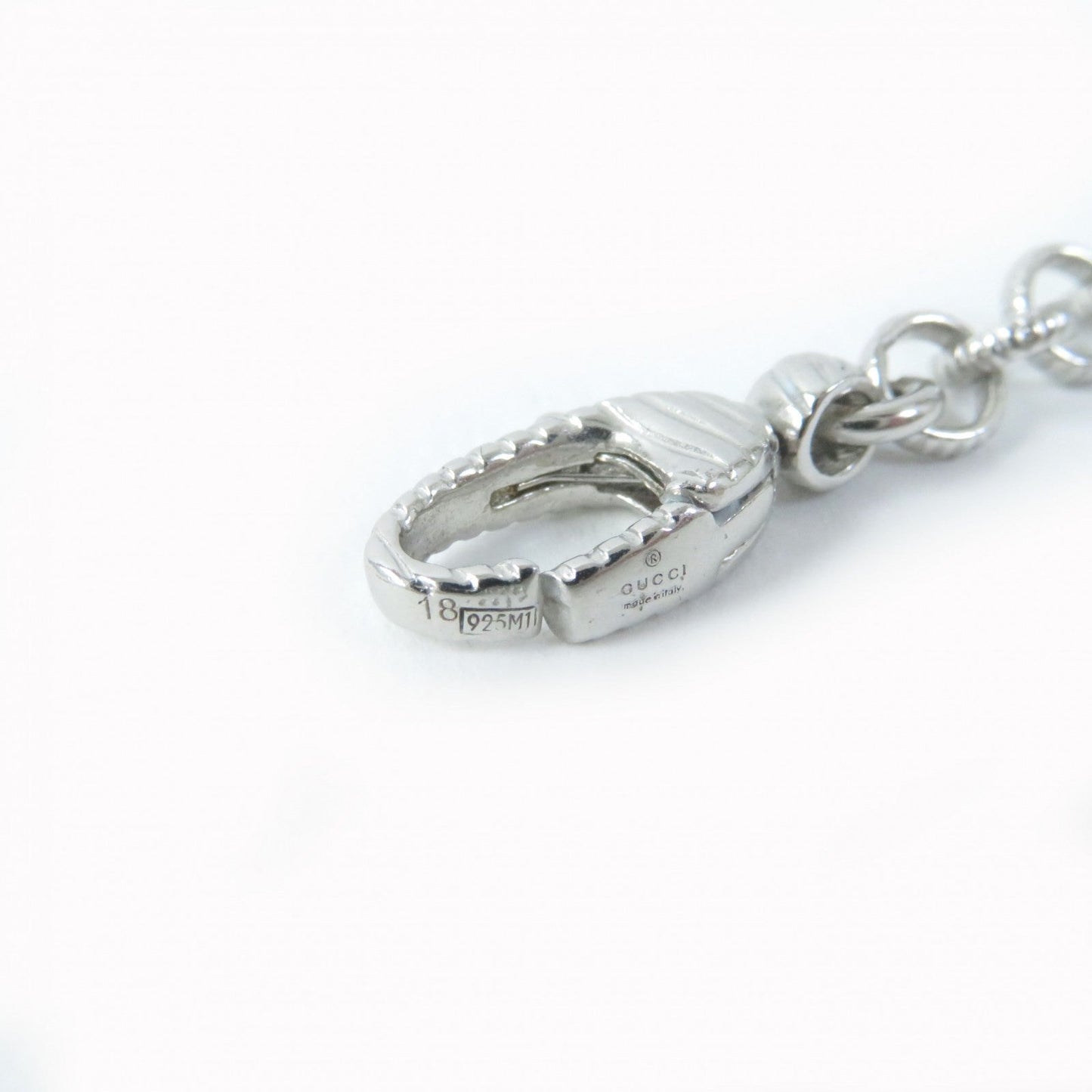 GUCCI bracelet 433499 AG925 Silver Interlocking G BEE Coin 18