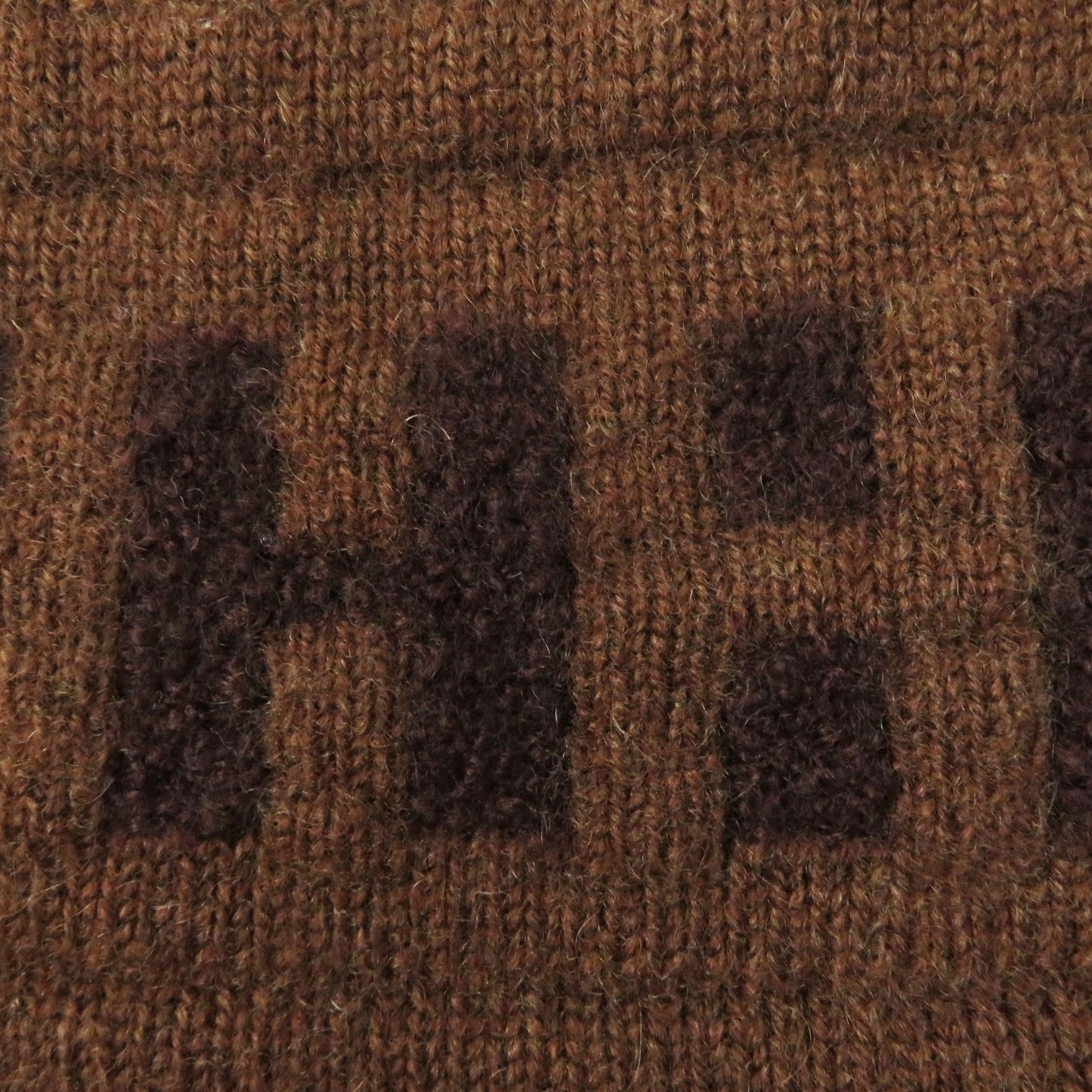 HERMES Knit cap cashmere Brown
