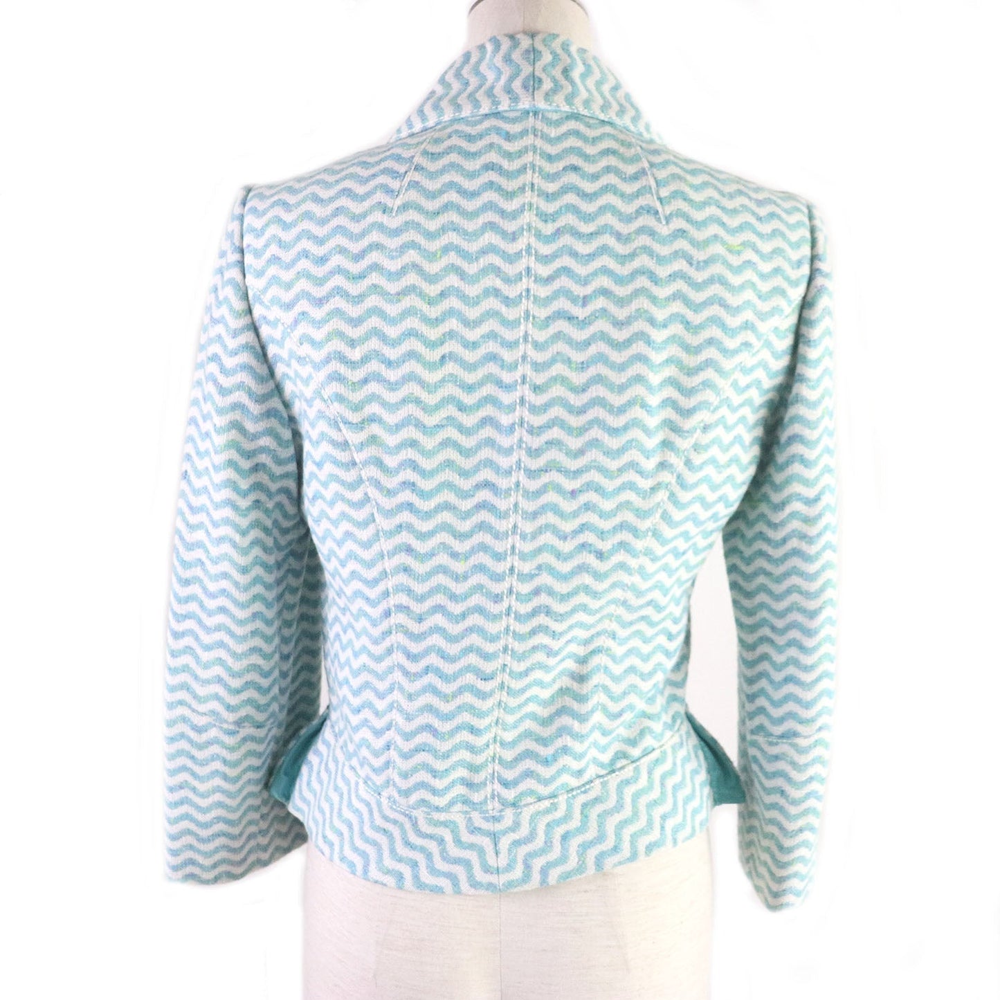 LOUIS VUITTON blazer Rayon Light blue Tweet Jacket Chevron stripe decorative buttons 34