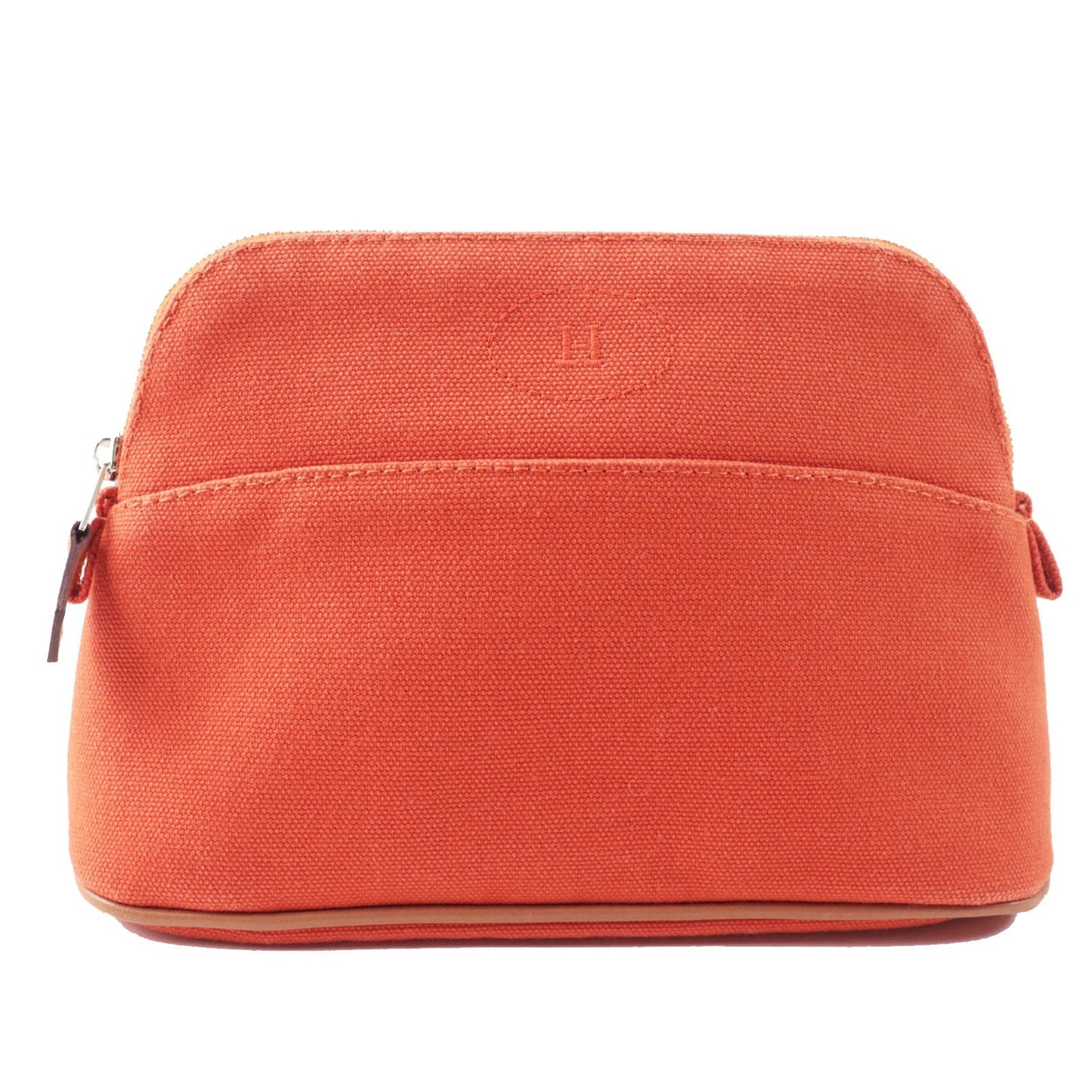 HERMES Pouch cotton Orange Bored Pouch PM