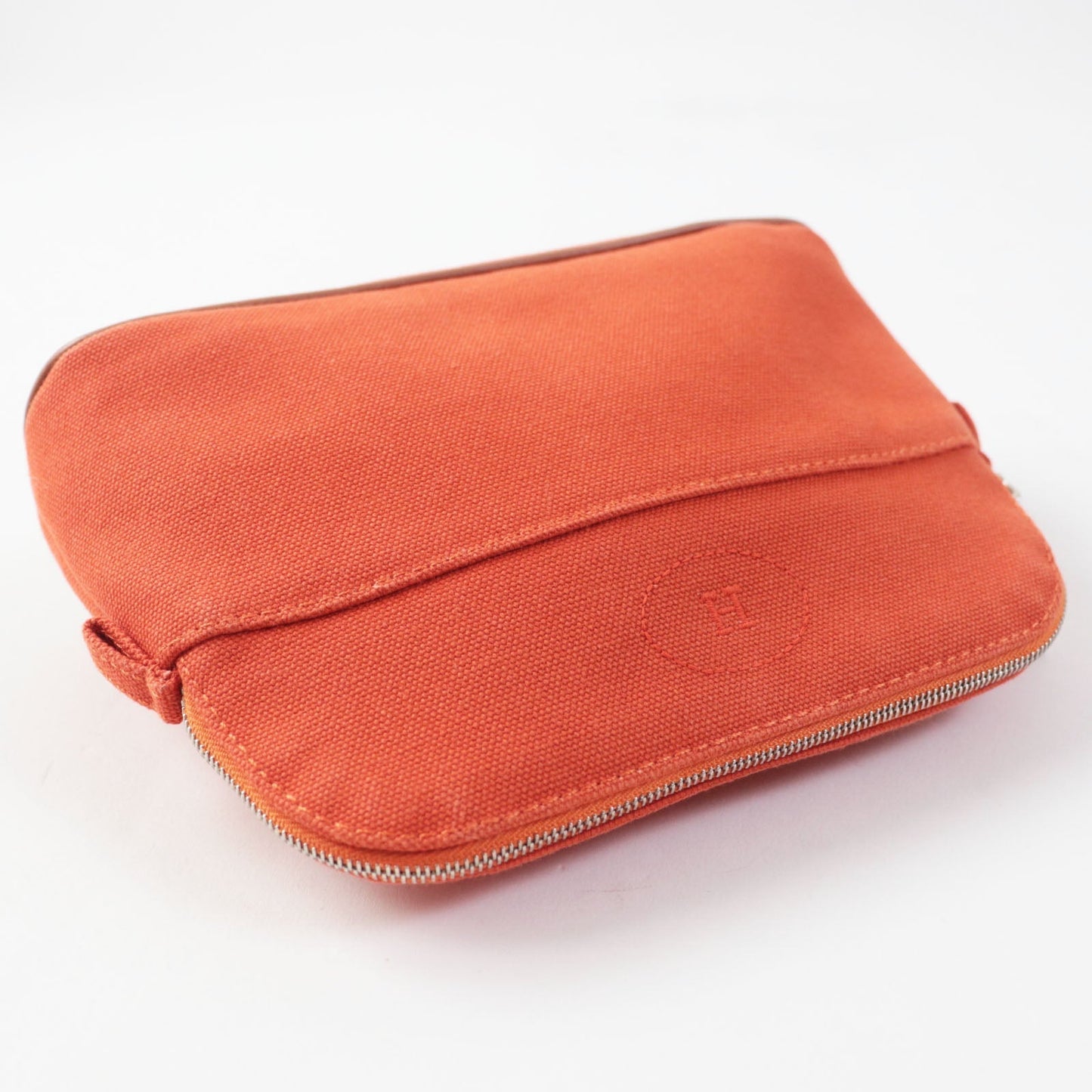 HERMES Pouch cotton Orange Bored Pouch PM