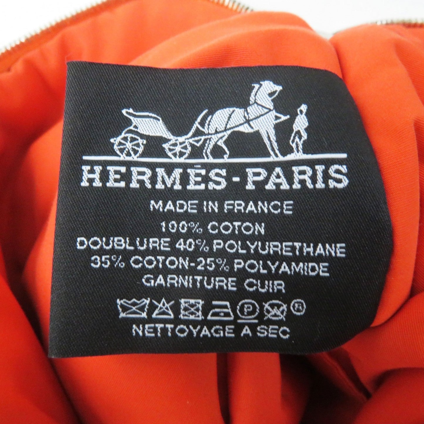 HERMES Pouch cotton Orange Bored Pouch PM