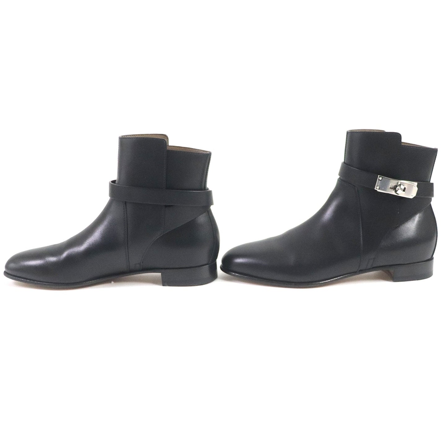 HERMES short boots H162133Z Main: Leather black Neo Women 36.5 Used