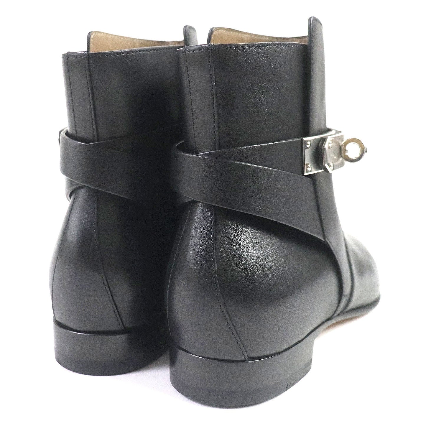 HERMES short boots H162133Z Main: Leather black Neo Women 36.5 Used