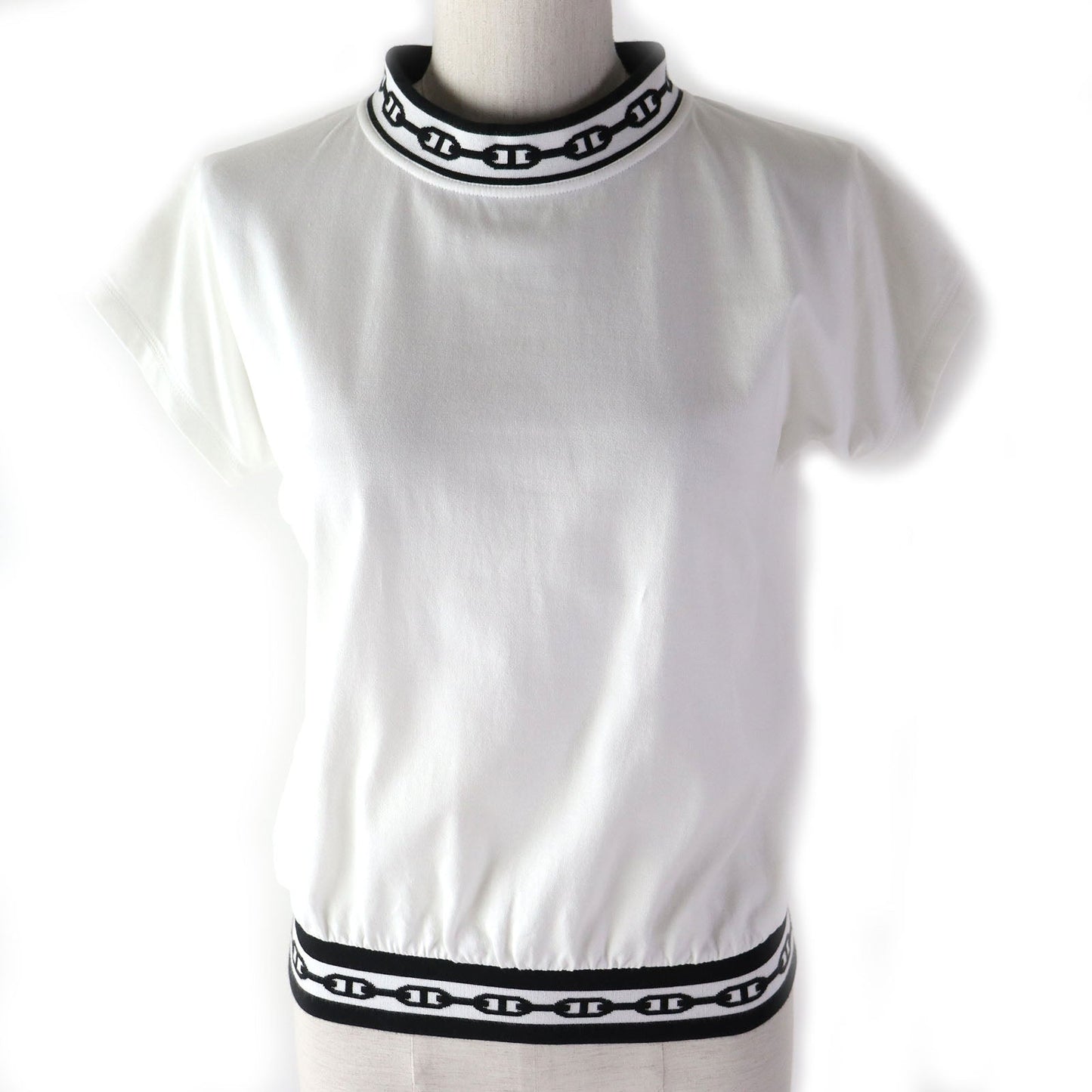HERMES Short sleeve T-shirt cotton White black 34