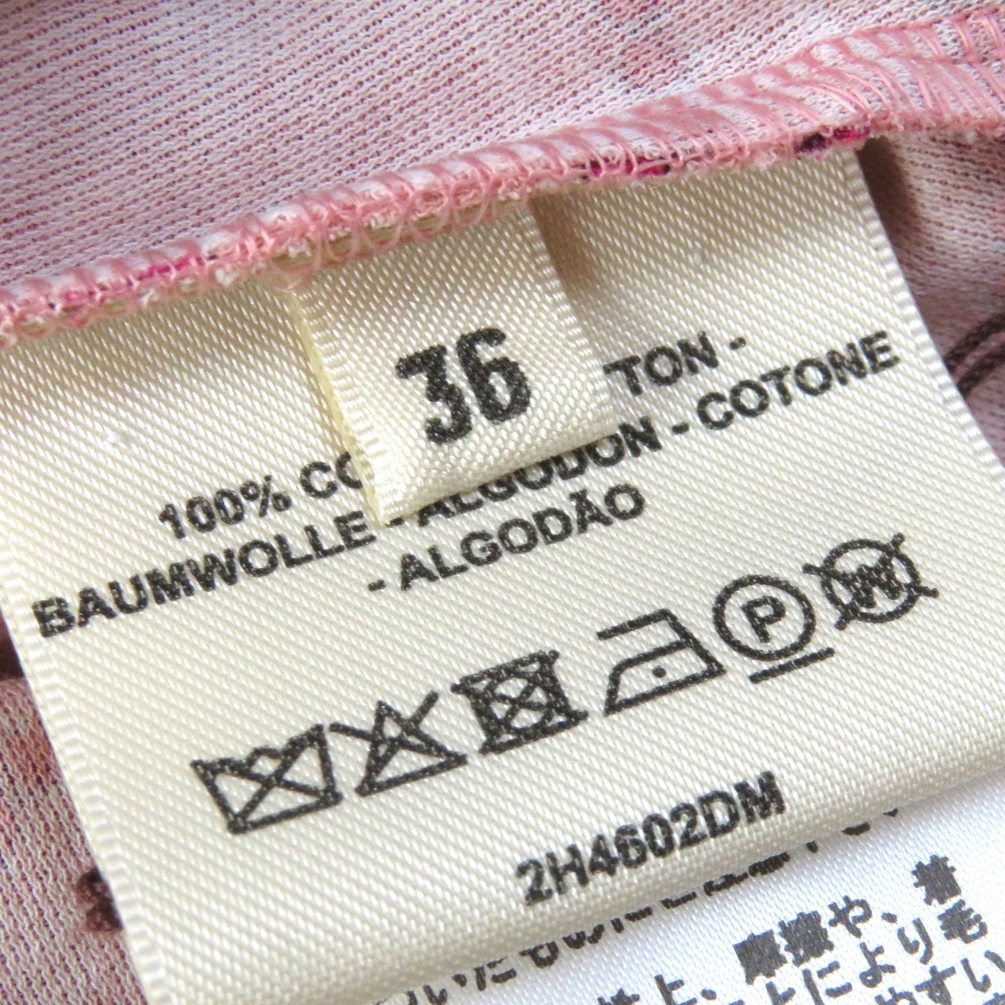 HERMES Short sleeve T-shirt cotton Pink type 36