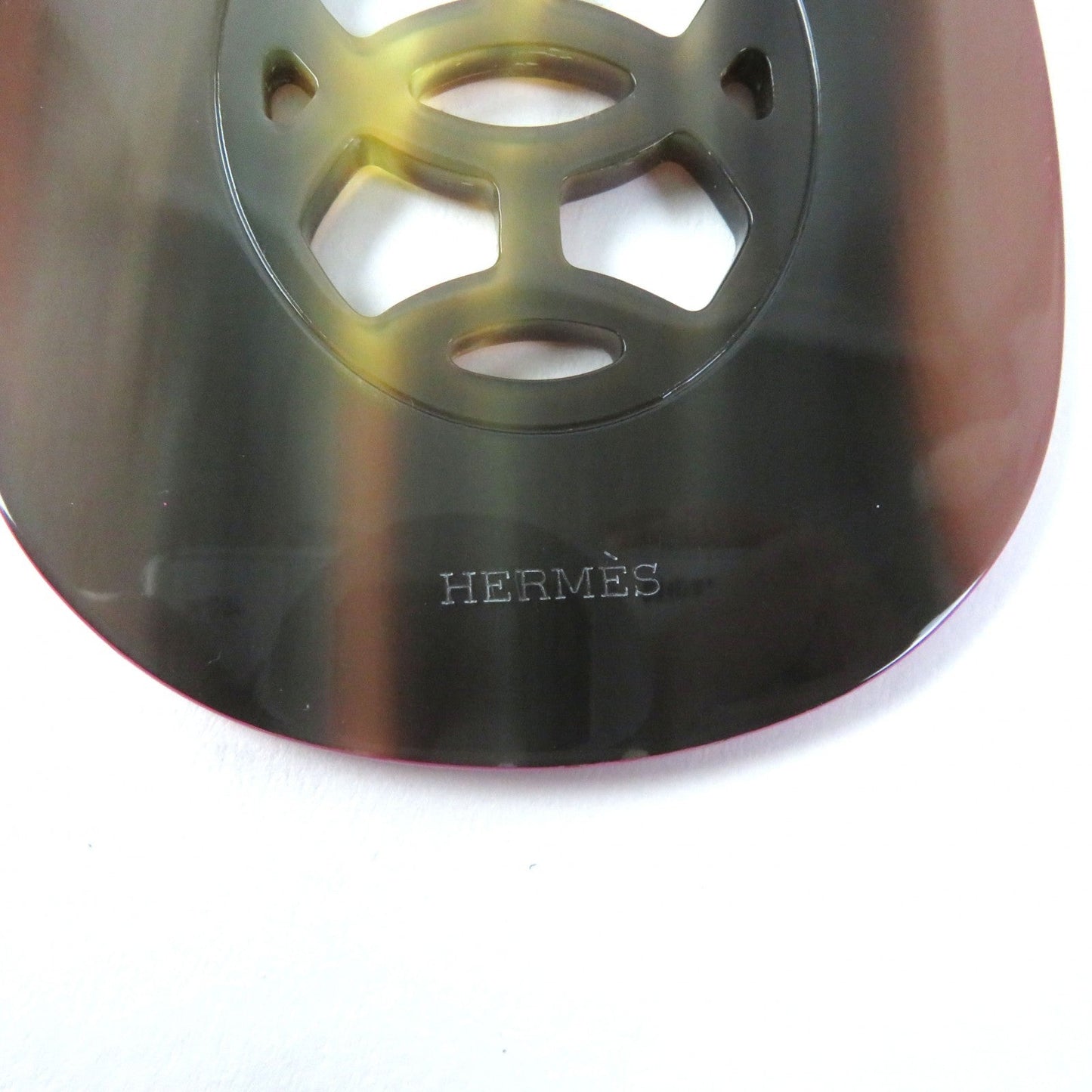 HERMES Necklace Buffalo horn Purple brown Lift GM